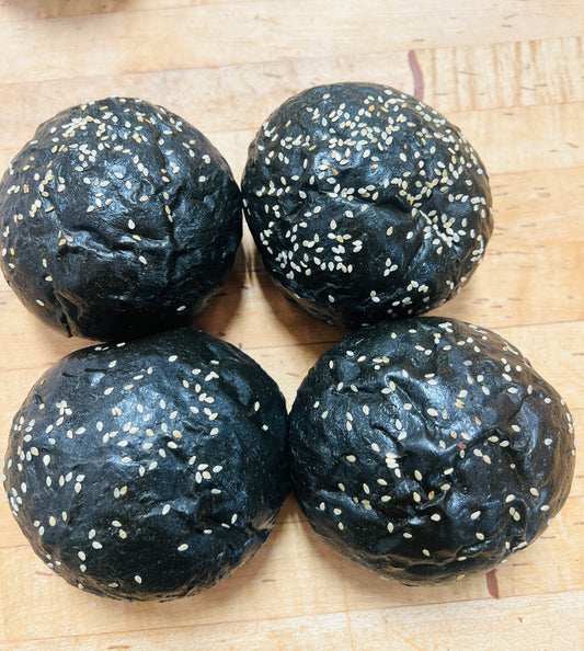 Charcoal Burger Buns (4-Pack)